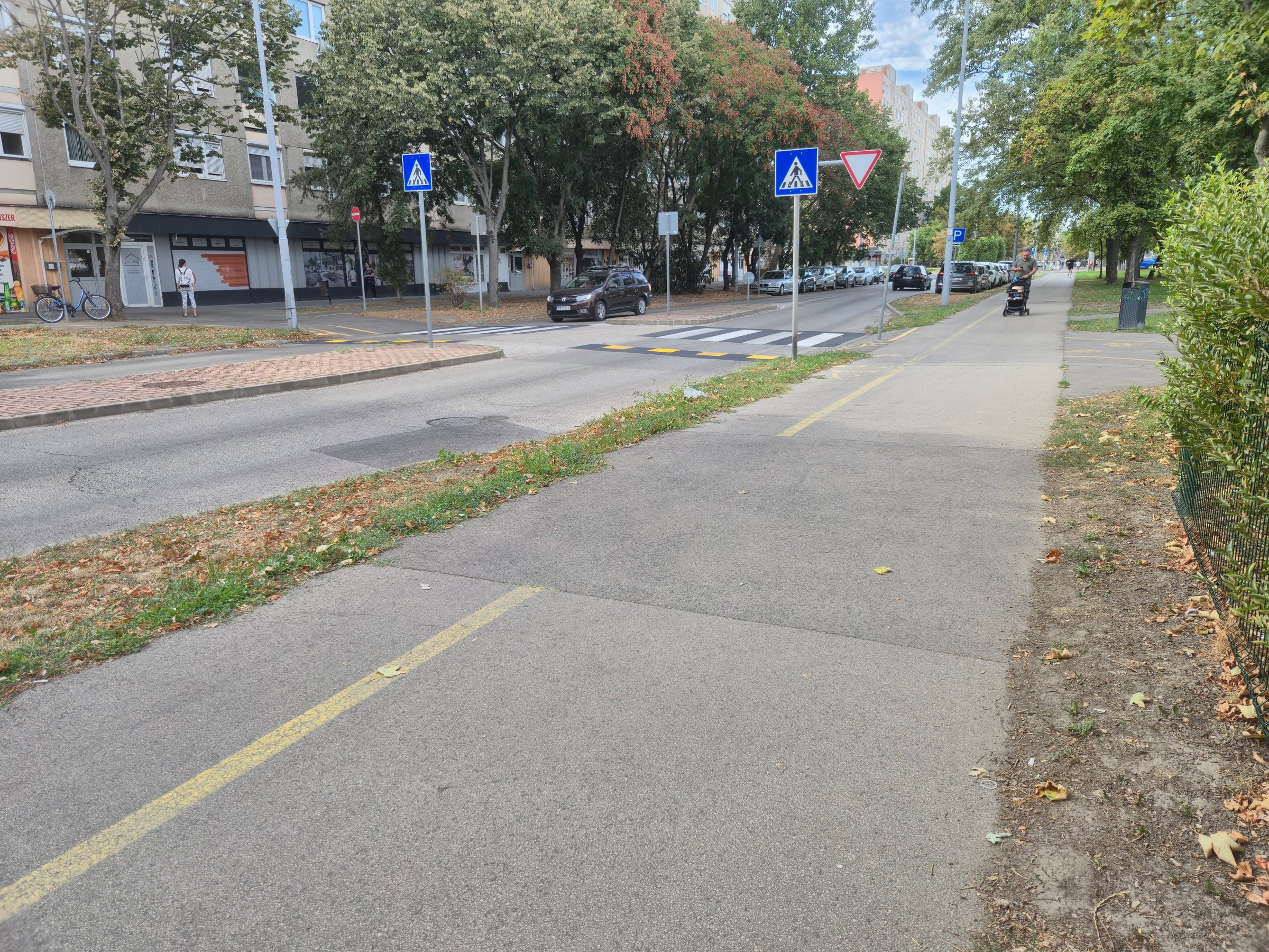 A déli Kodály utcai átkelő távoli nézete
